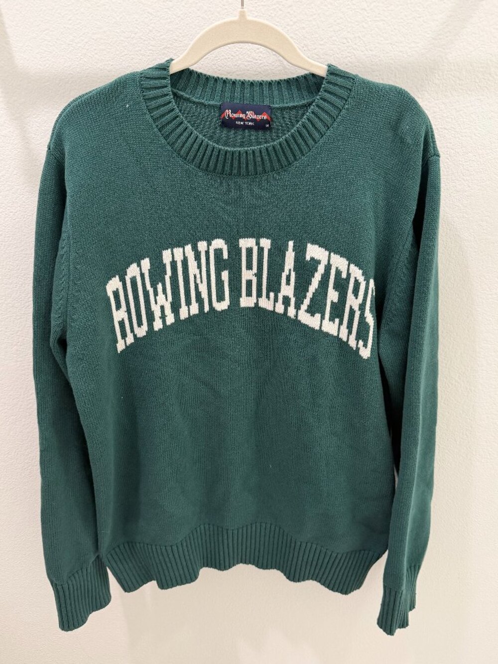 Rowing Blazers Logo Knit Crewneck Sweater Forest Green Size M